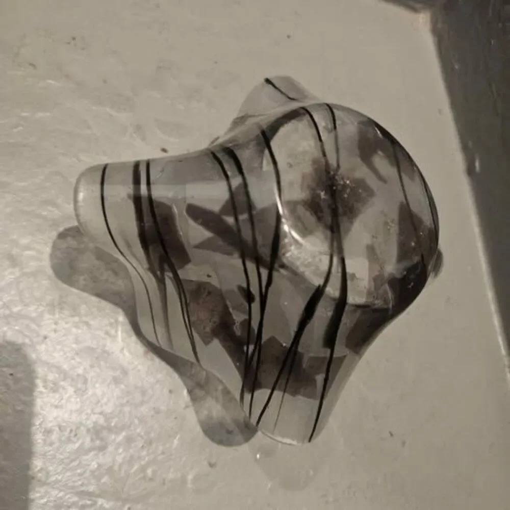Handkerchief Art Glass Bowl Purple Gray Swirl